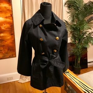 J. Crew belted nautical navy blue jacket